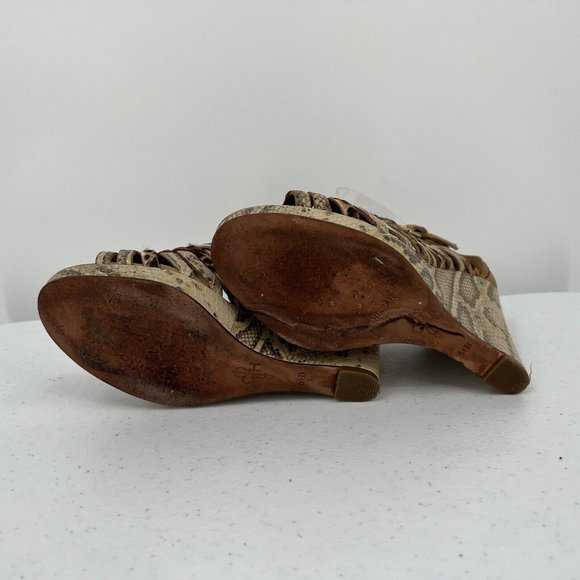 Cole Haan Women's Wedge High Heels Size 6.5B Leopard Snake Print 4" Heels - Picture 11 of 14